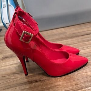 Pleaser Vibrant Red Patent Heels